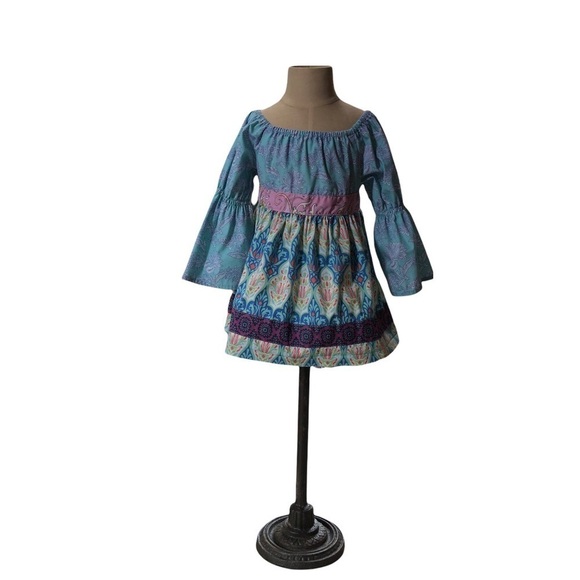 MATILDA JANE GIRLS DARLING DRESS IN BLUES, PURPLE & PINK - SIZE 4 - Picture 10 of 10